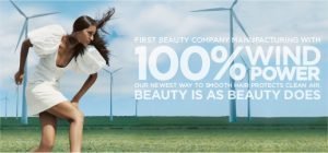 AVEDA products are all manufactured by 100% wind power.