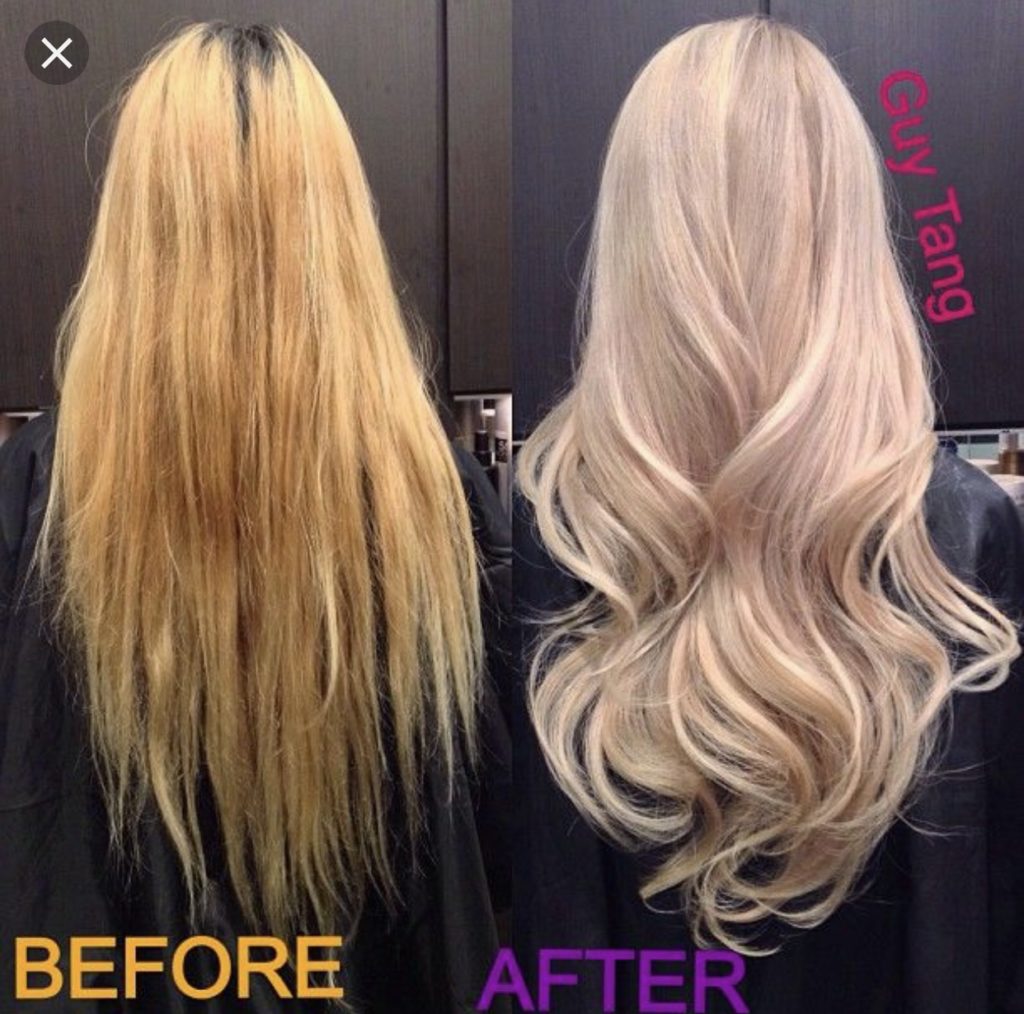 brassy hair before and after